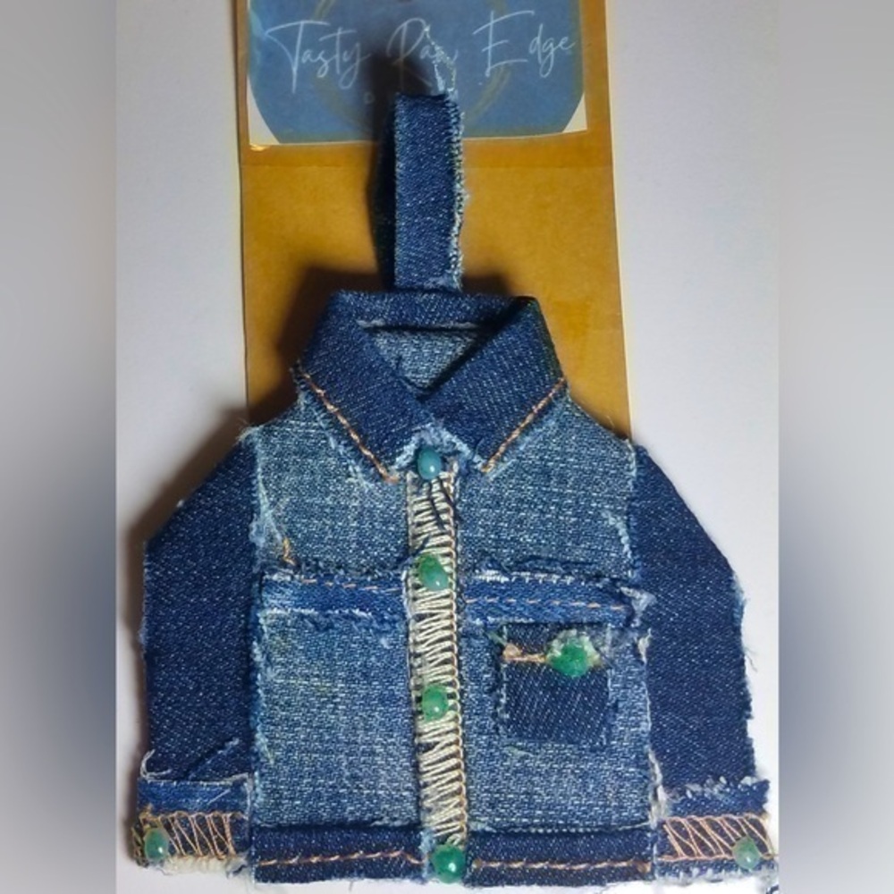 Tasty Raw Edge Denim “Single Two” Lil Denim Jacket Ornament